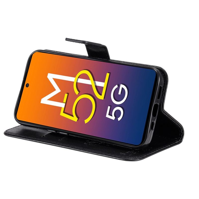 Kotelot Samsung Galaxy M52 5G Kukkiva Puu Ja Kissa