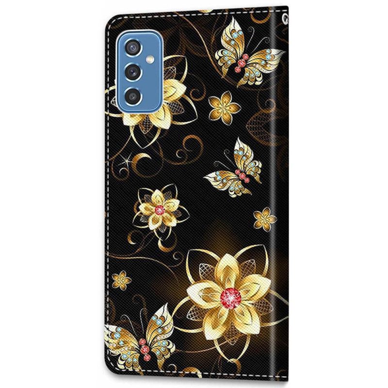 Nahkakotelo Samsung Galaxy M52 5G Kukat Ja Koit