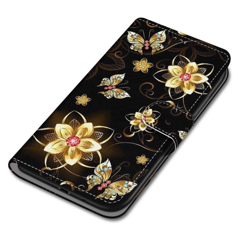 Nahkakotelo Samsung Galaxy M52 5G Kukat Ja Koit