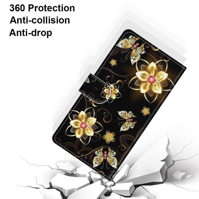 Nahkakotelo Samsung Galaxy M52 5G Kukat Ja Koit