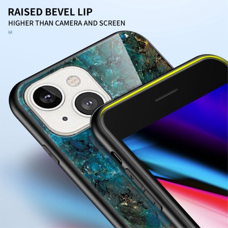 Case iPhone 14 Marble Tempered Glass
