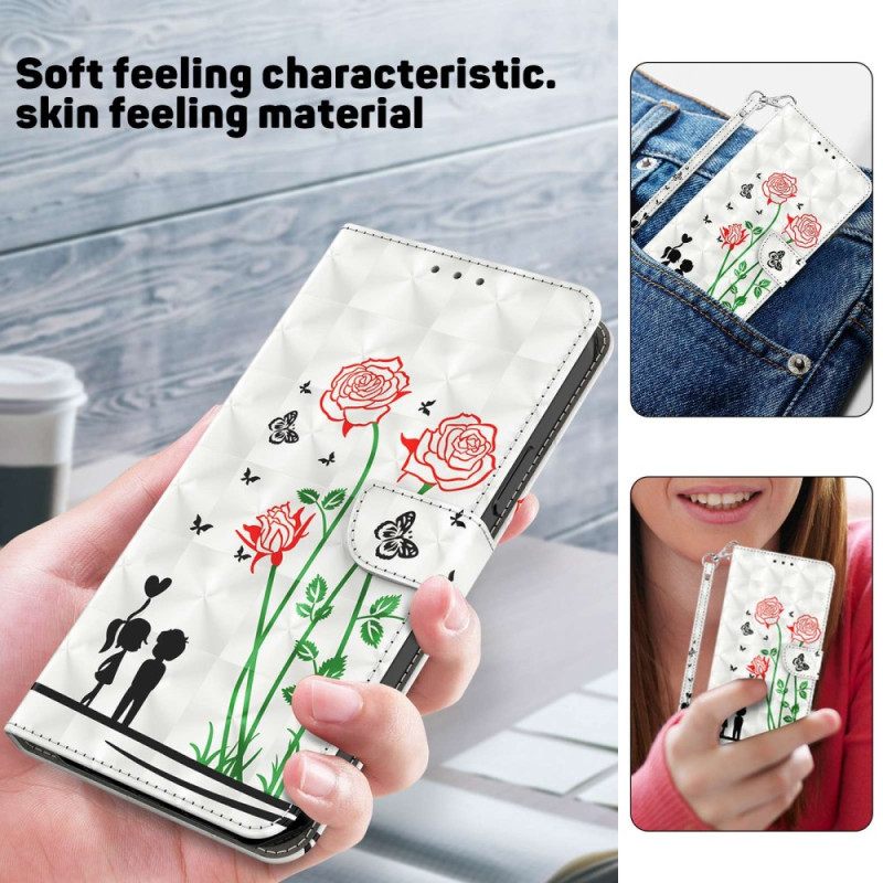 Kotelot iPhone 14 Suojaketju Kuori Dandelions Love In Strap