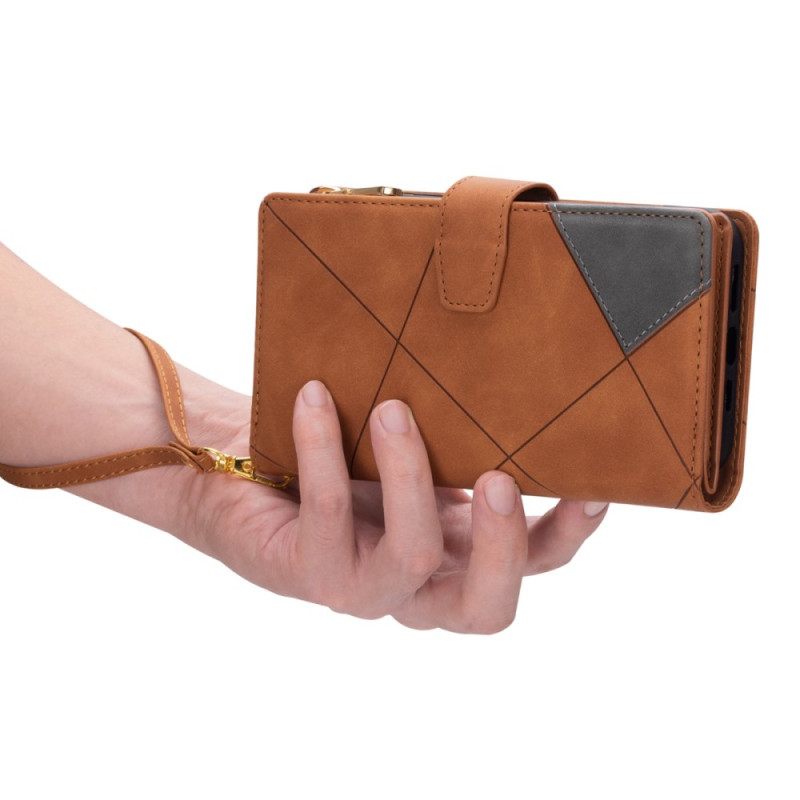 Kotelot iPhone 14 Suojaketju Kuori Strappy Geometry
