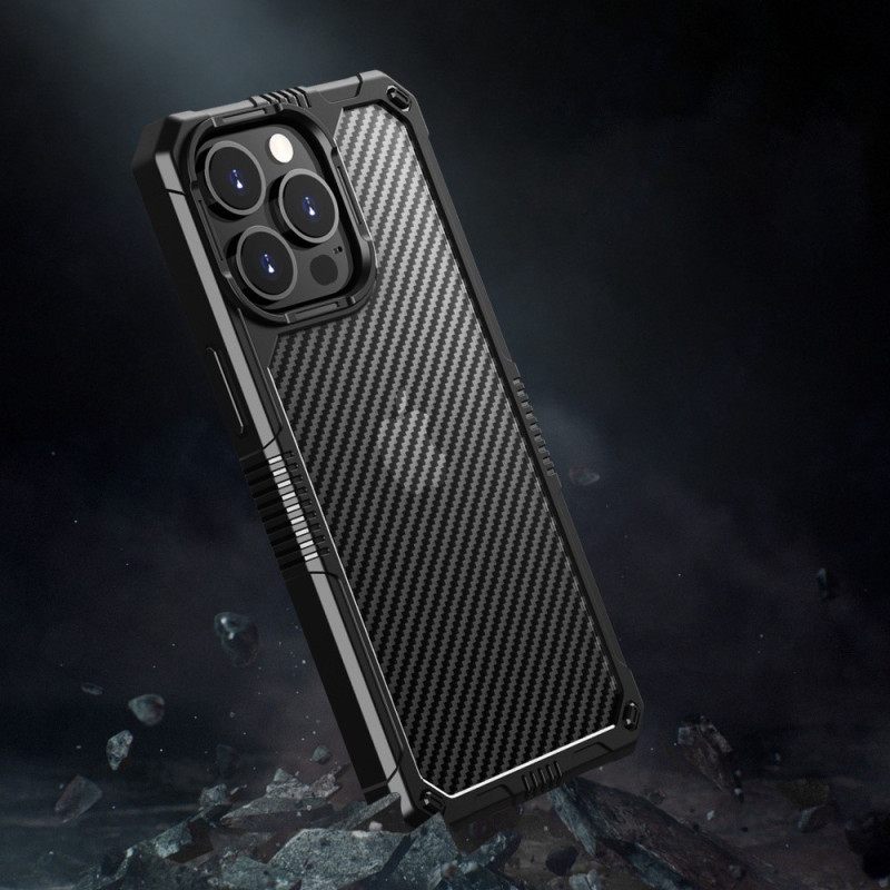 Kuori iPhone 14 Läpikuultava Hiilikuitu