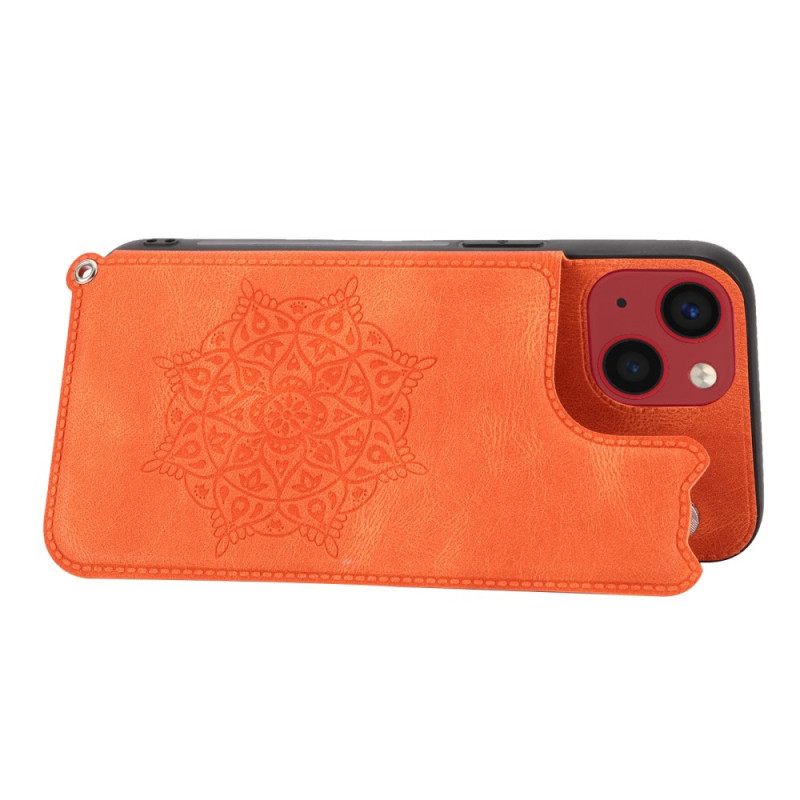 Kuori iPhone 14 Suojaketju Kuori Mandala Lanyard Korttikotelo