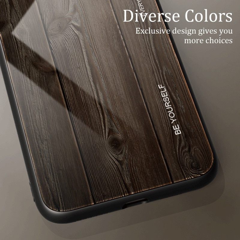 Kuori iPhone 14 Tempered Glass Wood Design