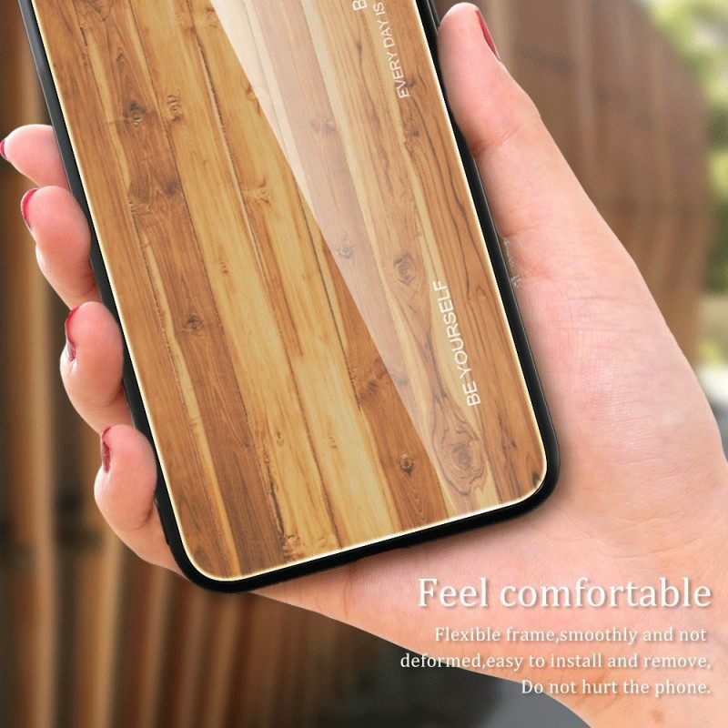 Kuori iPhone 14 Tempered Glass Wood Design
