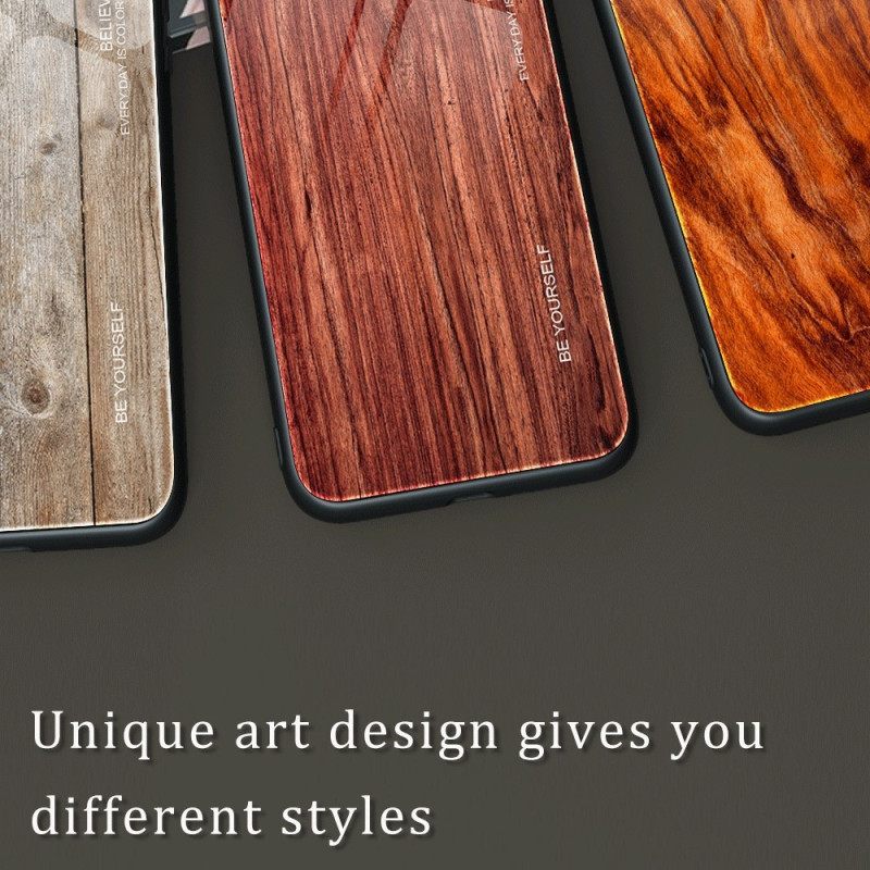 Kuori iPhone 14 Tempered Glass Wood Design