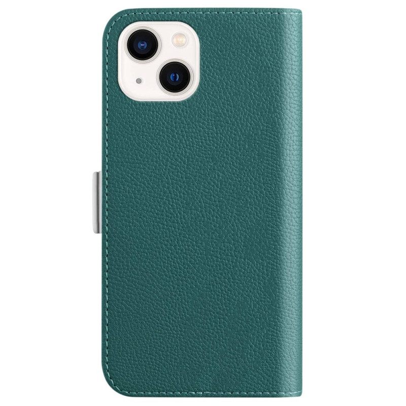 Puhelinkuoret iPhone 14 Kotelot Flip Lychee Faux Leather