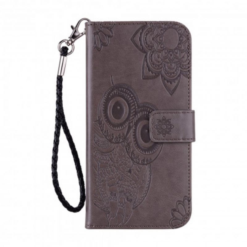 Kotelot Samsung Galaxy A32 5G Owl Mandala Ja Lanyard