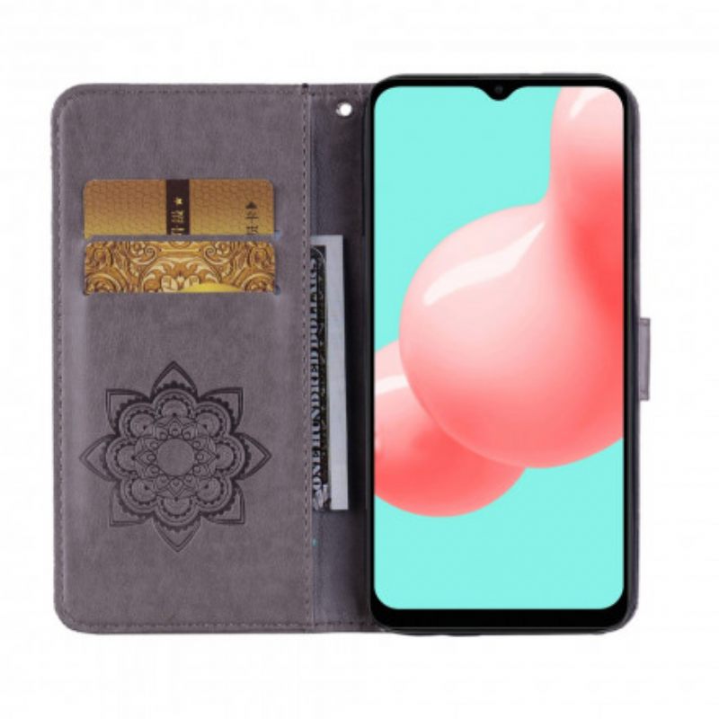 Kotelot Samsung Galaxy A32 5G Owl Mandala Ja Lanyard