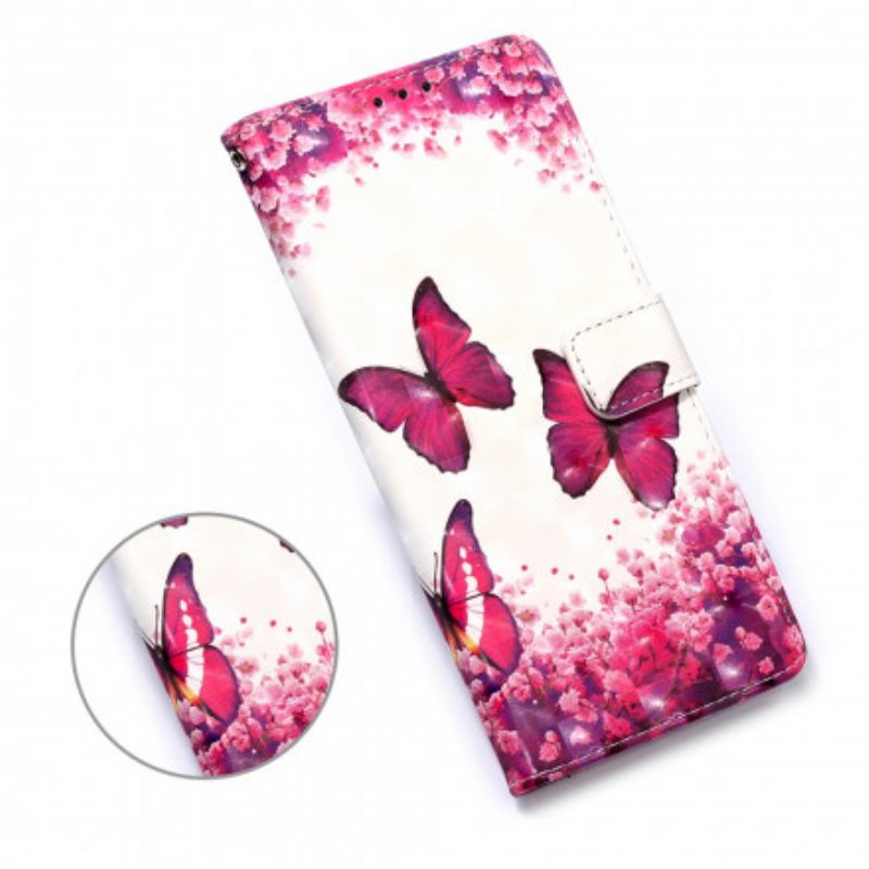 Kotelot Samsung Galaxy A32 5G Red Butterflies