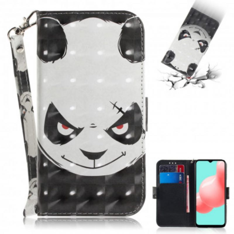 Kotelot Samsung Galaxy A32 5G Suojaketju Kuori Angry Panda Lanyardissa