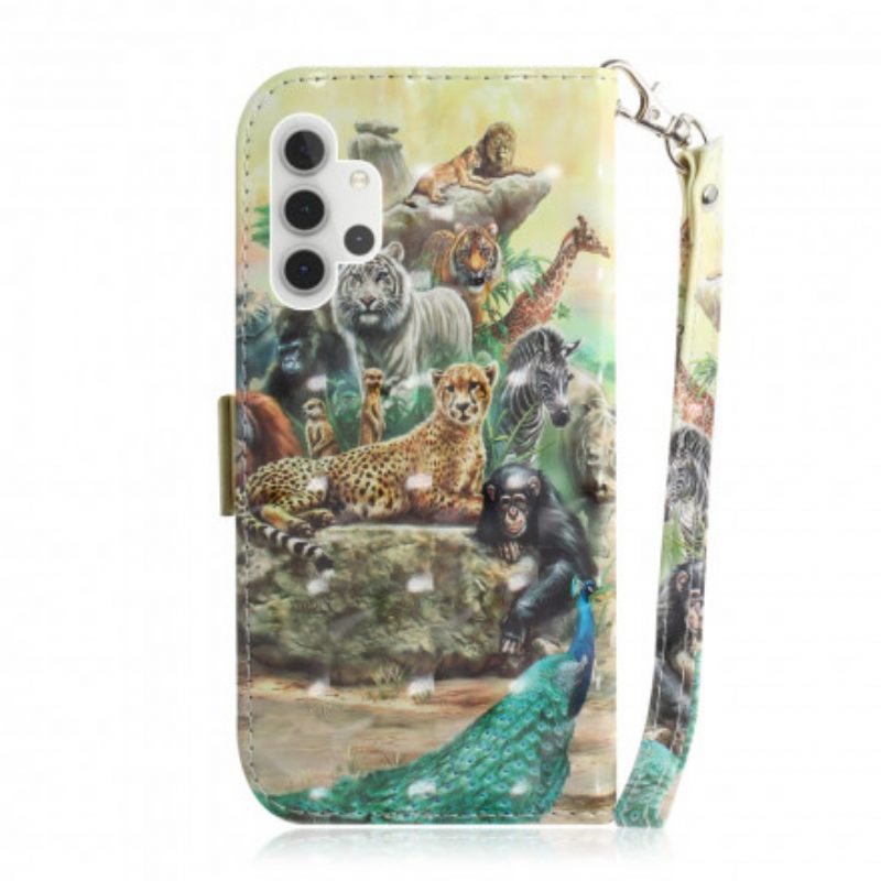 Kotelot Samsung Galaxy A32 5G Suojaketju Kuori Animal Safari Stringit