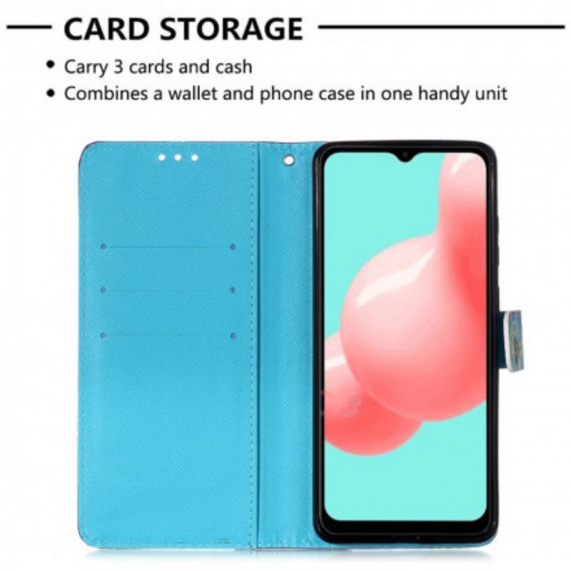 Kotelot Samsung Galaxy A32 5G Suojaketju Kuori Golden Butterflies Ja Kaulanauha
