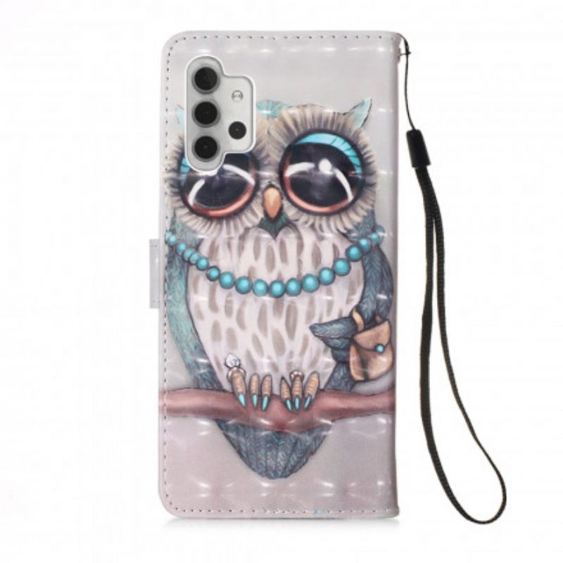 Kotelot Samsung Galaxy A32 5G Suojaketju Kuori Miss Owl Hihnassa
