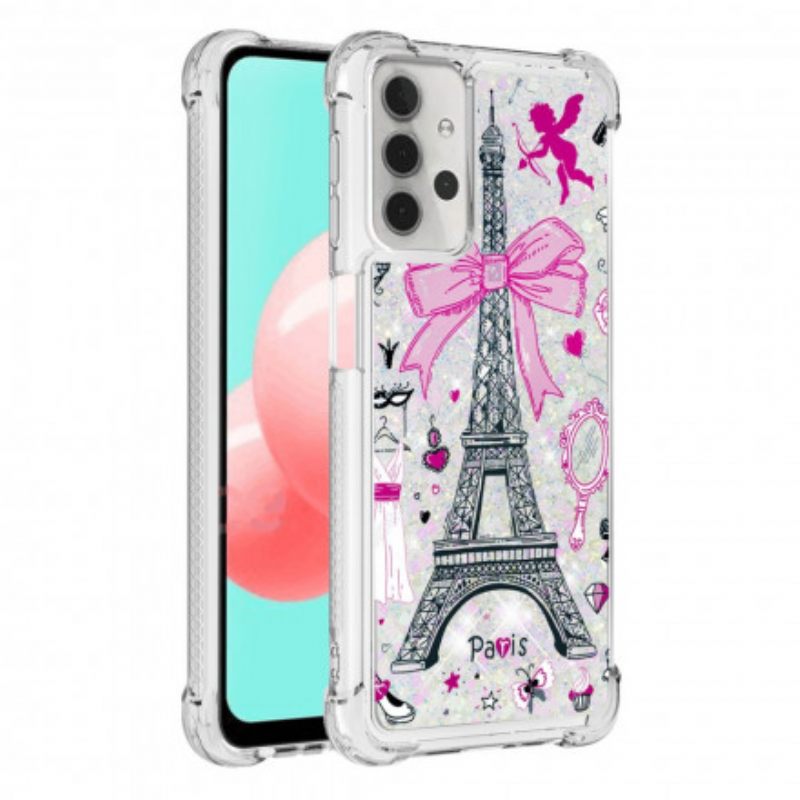 Kuori Samsung Galaxy A32 5G Eiffel-tornin Paljetteja