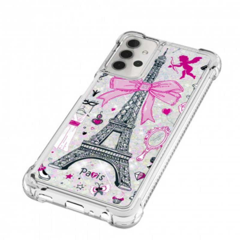 Kuori Samsung Galaxy A32 5G Eiffel-tornin Paljetteja
