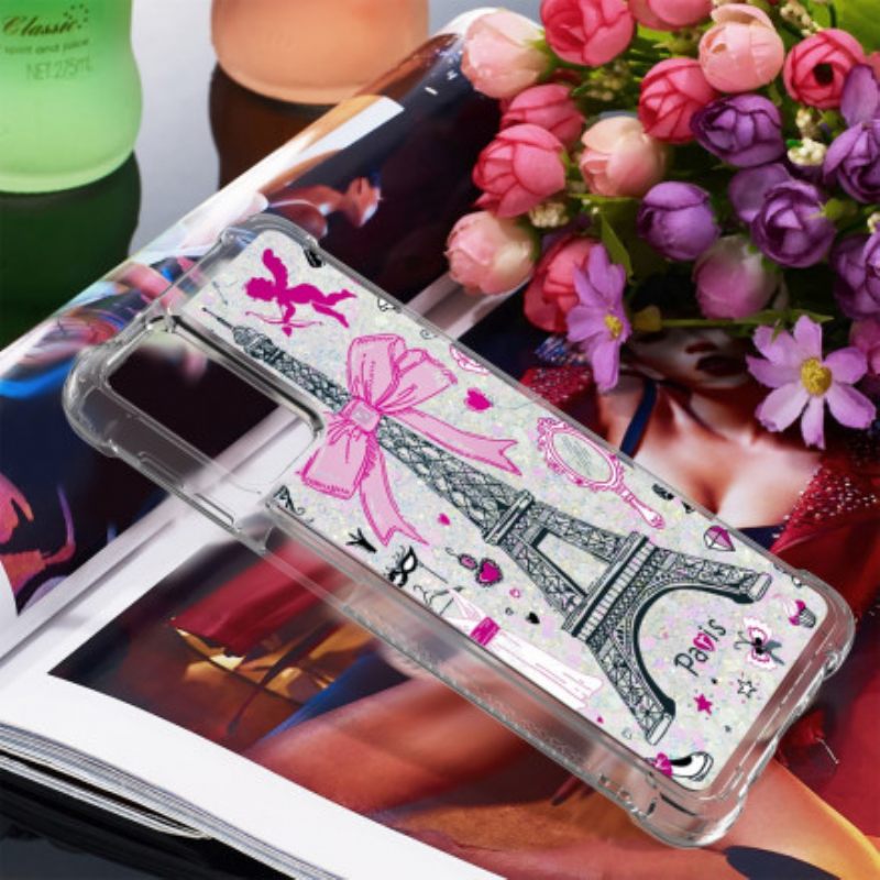 Kuori Samsung Galaxy A32 5G Eiffel-tornin Paljetteja