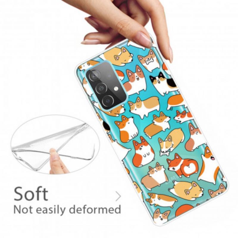 Kuori Samsung Galaxy A32 5G Transparent Multiple Dogs