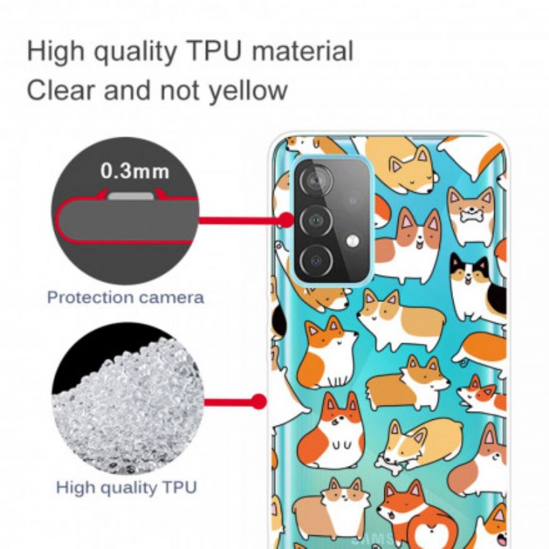 Kuori Samsung Galaxy A32 5G Transparent Multiple Dogs