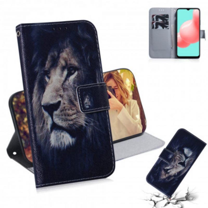 Nahkakotelo Samsung Galaxy A32 5G Dreaming Lion