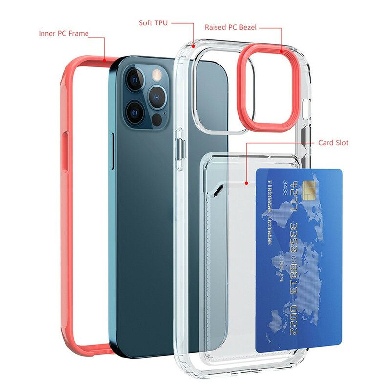 Case iPhone 12 / 12 Pro Clear Hybrid Card Holder