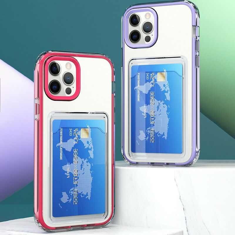 Case iPhone 12 / 12 Pro Clear Hybrid Card Holder