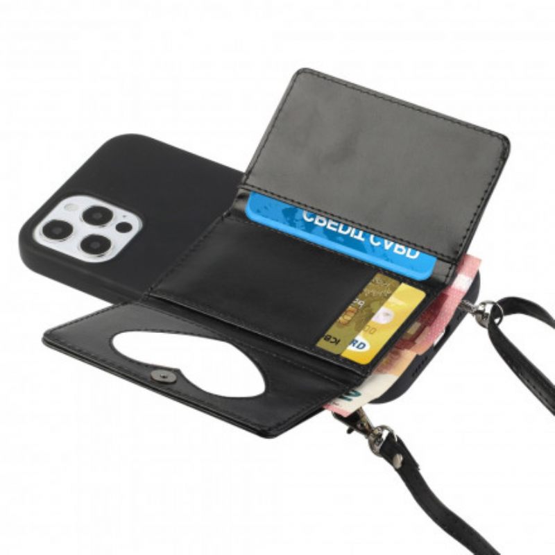 Kuori iPhone 12 / 12 Pro Crossbody Kortin Haltija