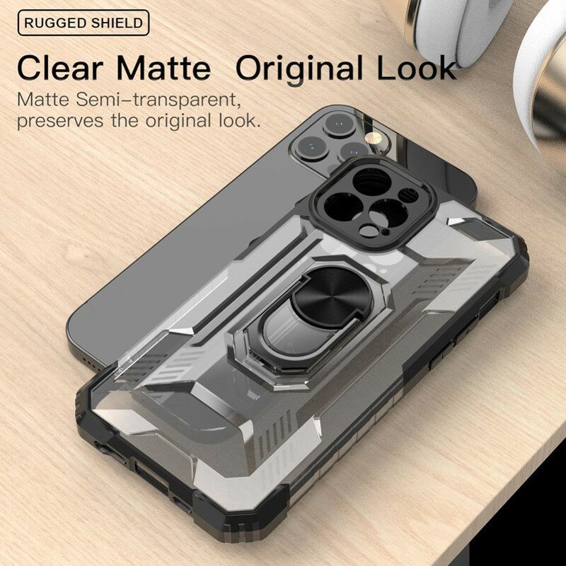 Kuori iPhone 12 / 12 Pro Frosted Ring-supportilla