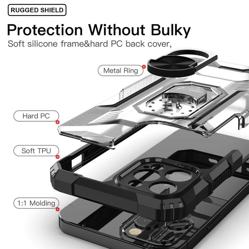 Kuori iPhone 12 / 12 Pro Frosted Ring-supportilla