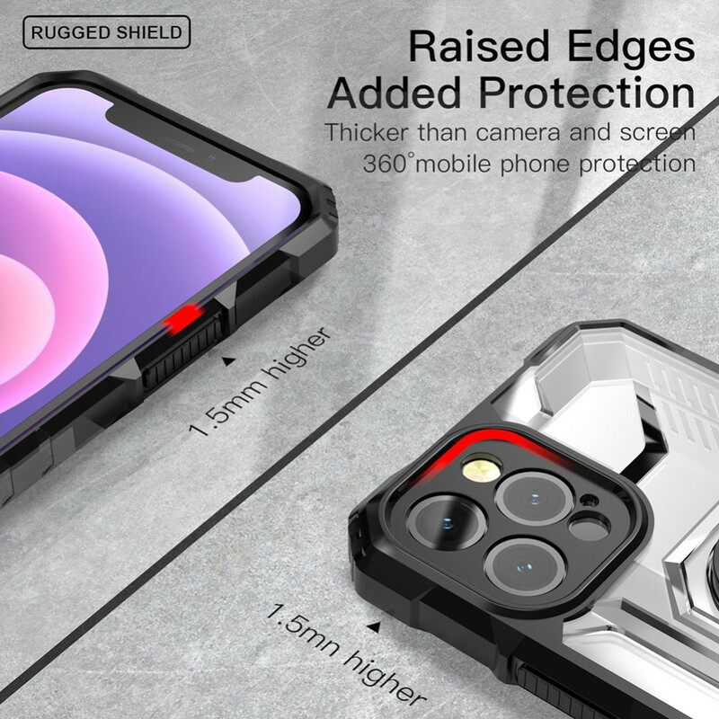 Kuori iPhone 12 / 12 Pro Frosted Ring-supportilla