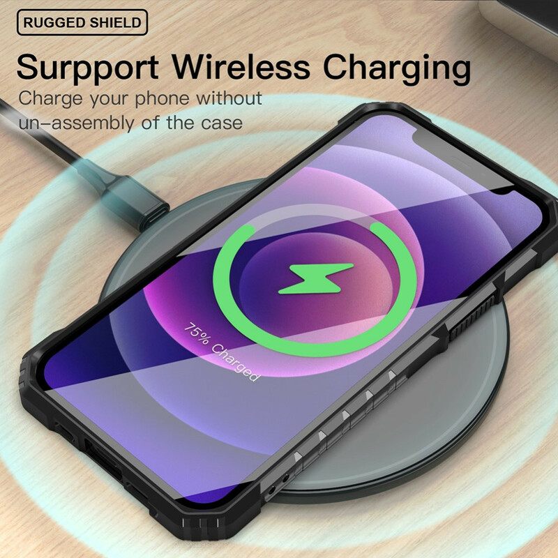 Kuori iPhone 12 / 12 Pro Frosted Ring-supportilla