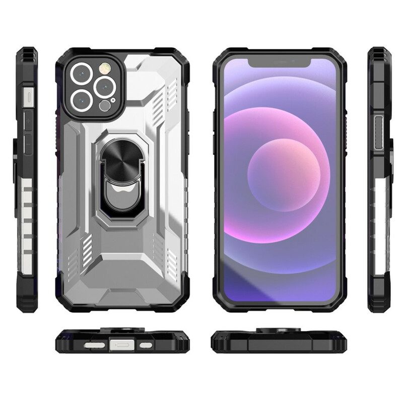 Kuori iPhone 12 / 12 Pro Frosted Ring-supportilla