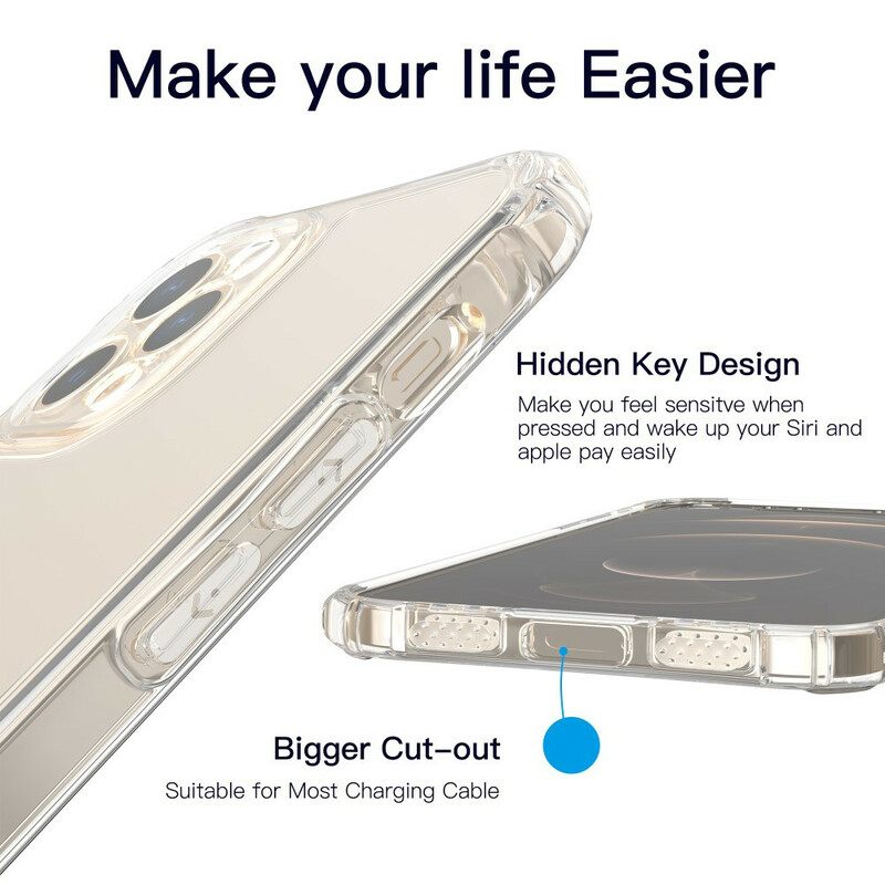 Kuori iPhone 12 / 12 Pro Läpinäkyvät Leeu-suojatyynyt