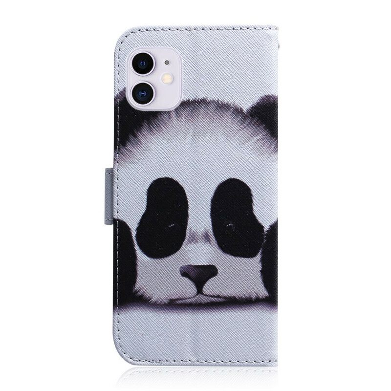 Nahkakotelo iPhone 12 / 12 Pro Panda Kasvot