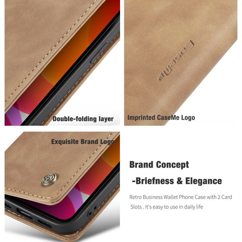 Puhelinkuoret iPhone 12 / 12 Pro Kotelot Flip Caseme Keinonahka