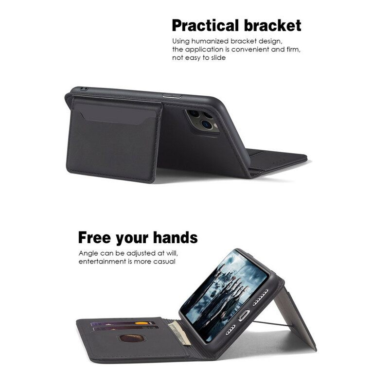 Puhelinkuoret iPhone 12 / 12 Pro Kotelot Flip Korttitelineen Teline