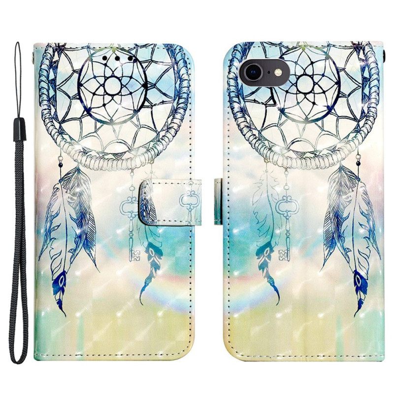 Flip Case iPhone SE 3 / SE 2 / 8 / 7 Suojaketju Kuori Dream Catcher Hihnalla