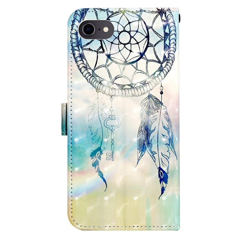 Flip Case iPhone SE 3 / SE 2 / 8 / 7 Suojaketju Kuori Dream Catcher Hihnalla