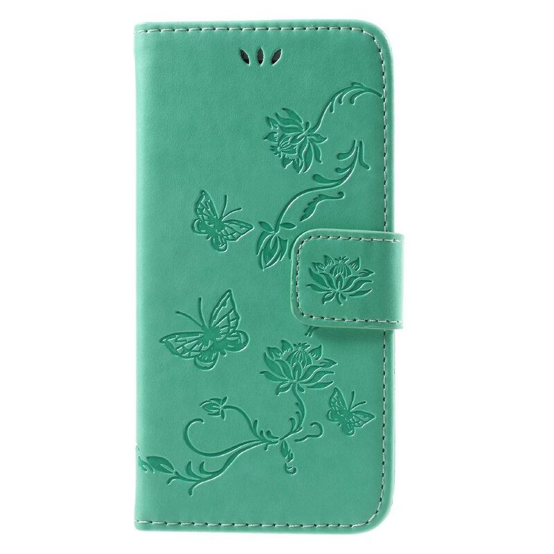 Flip Case iPhone SE 3 / SE 2 / 8 / 7 Suojaketju Kuori Kukkahihna