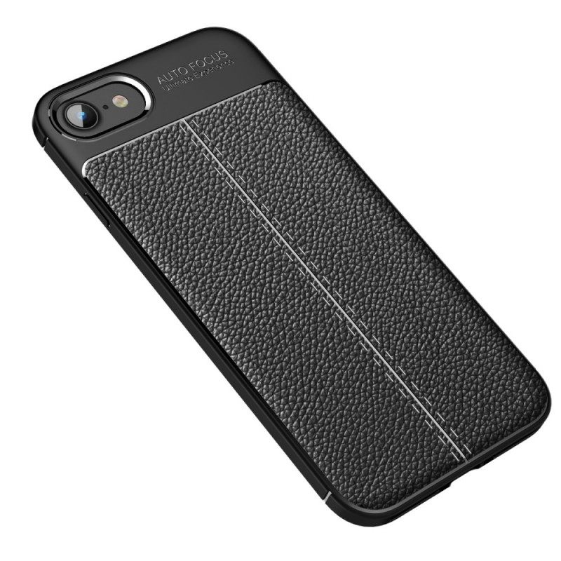 Kuori iPhone SE 3 / SE 2 / 8 / 7 Faux Leather Litchi Double Line