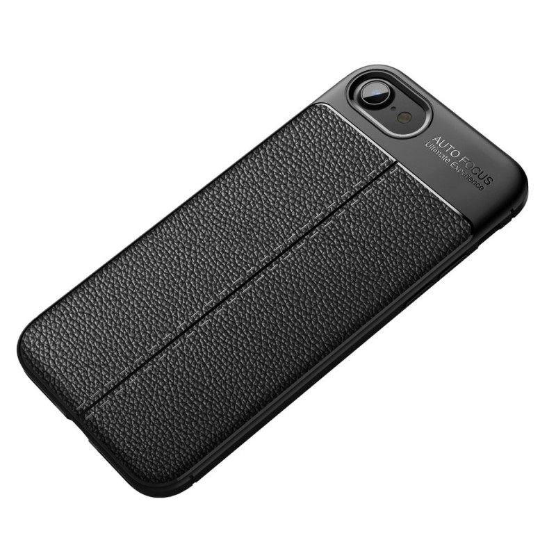 Kuori iPhone SE 3 / SE 2 / 8 / 7 Faux Leather Litchi Double Line