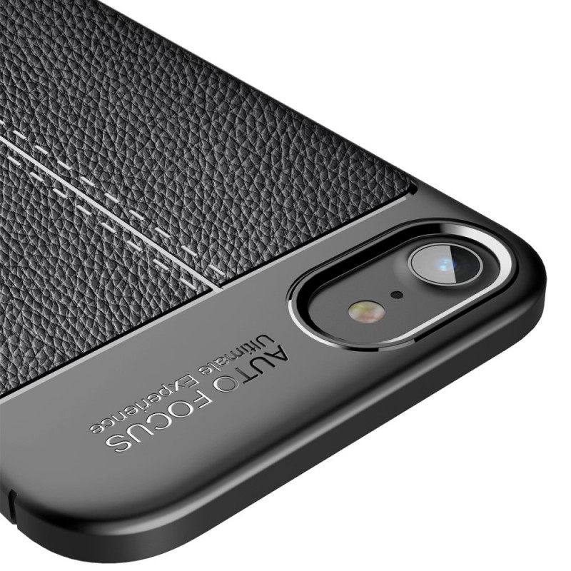 Kuori iPhone SE 3 / SE 2 / 8 / 7 Faux Leather Litchi Double Line