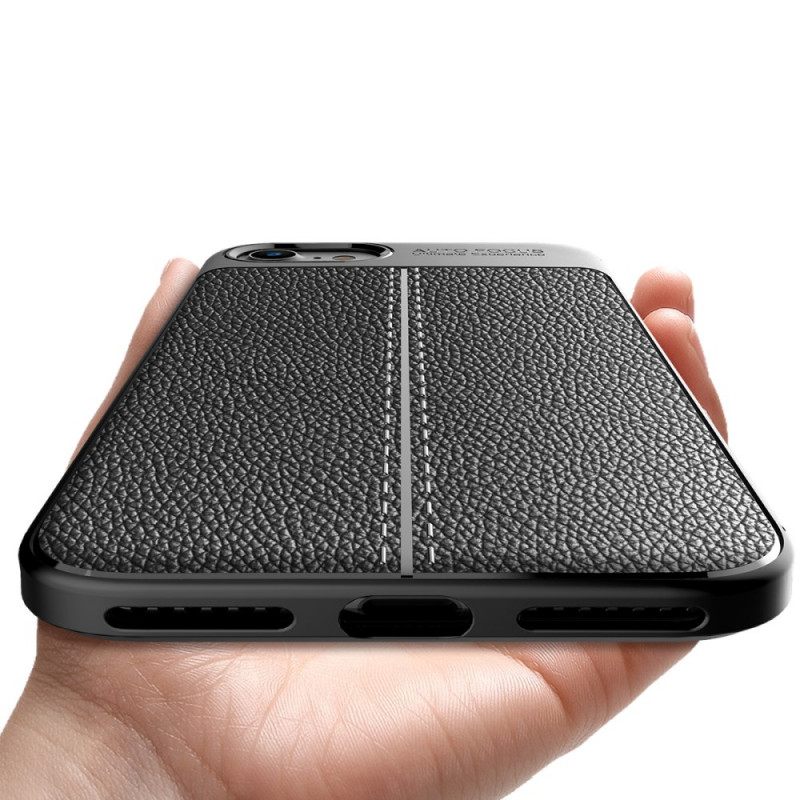 Kuori iPhone SE 3 / SE 2 / 8 / 7 Faux Leather Litchi Double Line