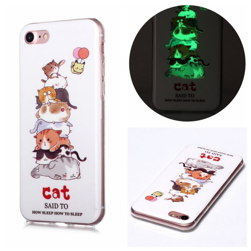 Kuori iPhone SE 3 / SE 2 / 8 / 7 Fluoresoivat Kissat
