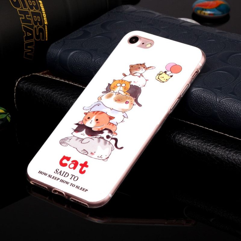 Kuori iPhone SE 3 / SE 2 / 8 / 7 Fluoresoivat Kissat