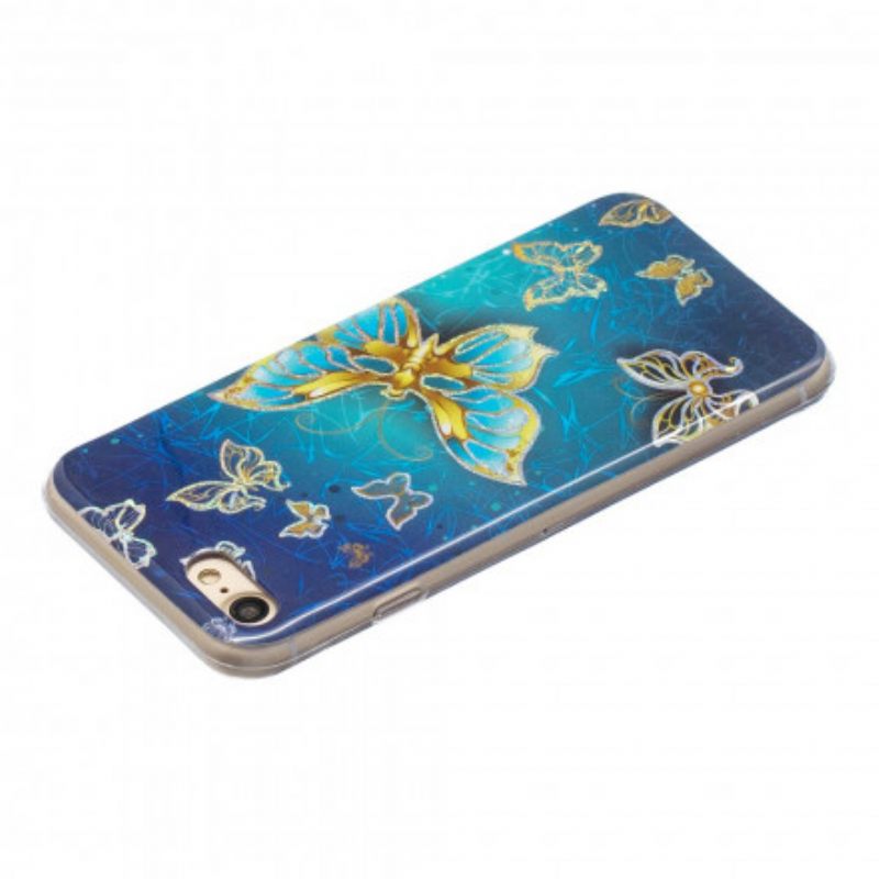 Kuori iPhone SE 3 / SE 2 / 8 / 7 Glitter Design Perhoset