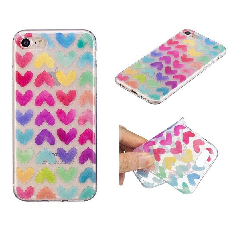 Kuori iPhone SE 3 / SE 2 / 8 / 7 Graphic Hearts