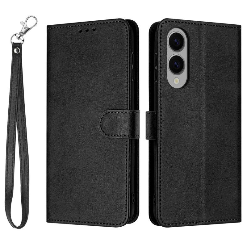 Kotelot Samsung Galaxy S25 5g Edge Nahkakuvioinen Hihnalla Suojakuori